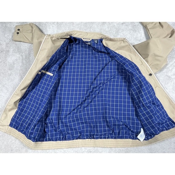 Chaps Jacket Men XL Tan Full‎ Zip Bomber Collared Harrington Lined - Picture 3 of 10